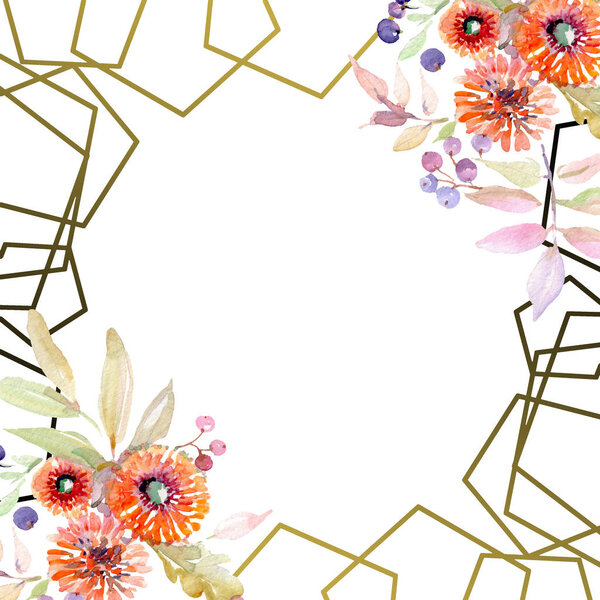 Букет цветочных ботанических цветов. Дикий весенний цветок изолирован. Набор акварельных фонов. Акварель акварель акварель изолирована. Граничный орнамент
.