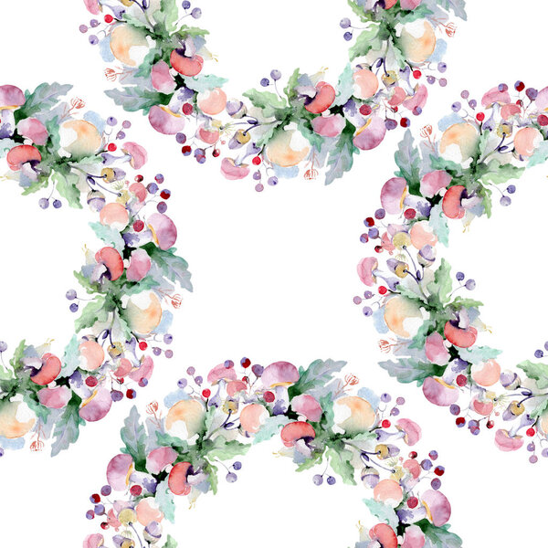 Букет с цветами и фруктами. Дикий весенний цветок изолирован. Набор акварельных рисунков. Акварель для рисования акварелью. Бесшовный рисунок фона. Текстура ткани для печати обоев
.