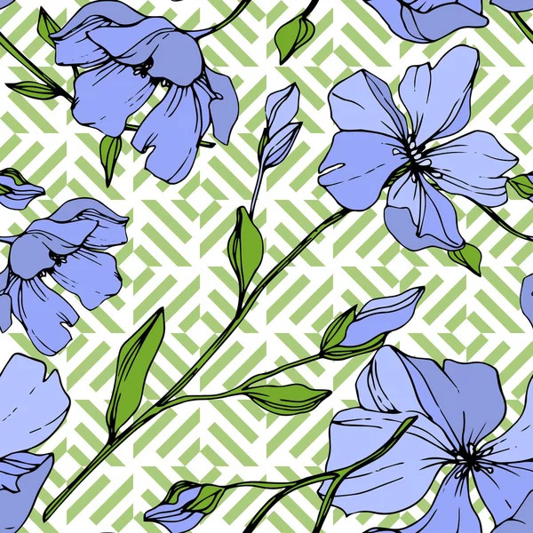 Vector Blue Flax Цветочный Ботанический Цветок Дикий Весенний Цветок Изолирован — стоковый вектор