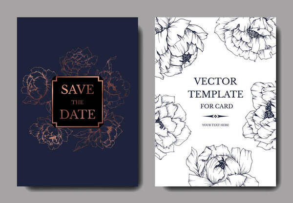 Векторный цветочный ботанический цветок Пиона. Дикий весенний цветок изолирован. Гравировка чернил. Свадебная фоновая открытка цветочные декоративные границы. Элегантный графический баннер
.