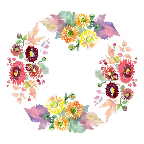 Букет с цветами и фруктами. Набор акварельных фонов. Граничный орнамент
.