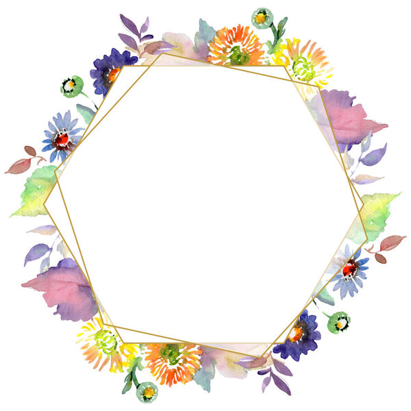 Букет с цветами и фруктами. Набор акварельных фонов. Граничный орнамент
.