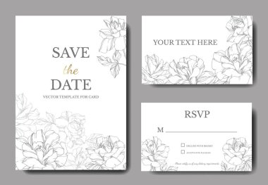 Vector Roses flowers. Engraved ink art. Wedding background cards. Elegant cards illustration graphic set. clipart