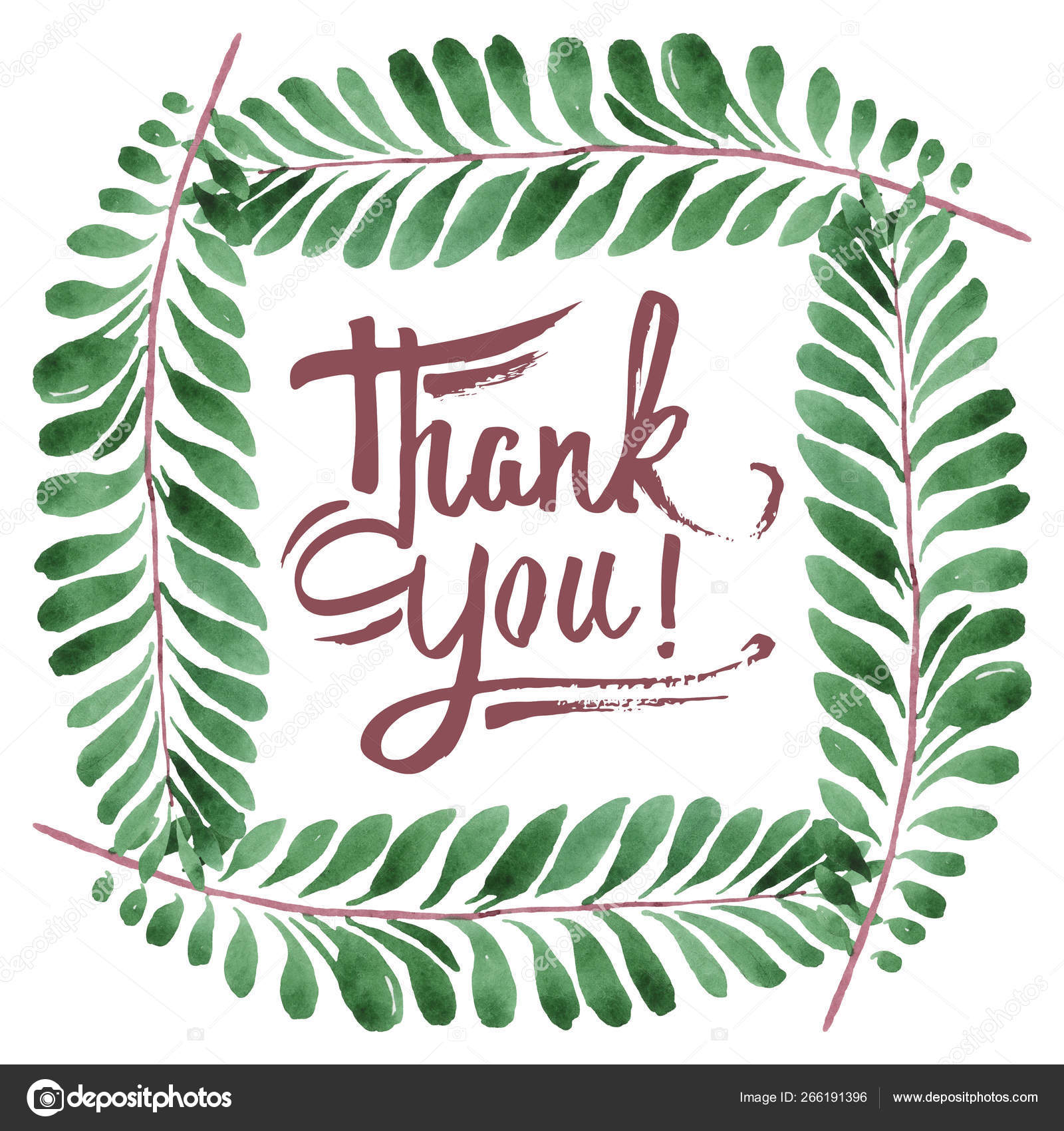 Exotic Tropical Hawaiian Green Palm Leaves Isolated White Watercolor Background Stock Photo Image By C Andreyanush 266191396