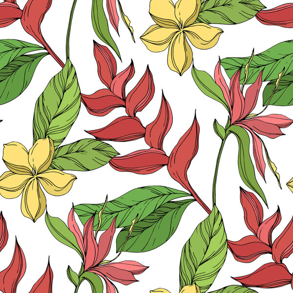 Пальма-Бич дерево листья джунглей ботанический суккулент. Черно-зеленый рисунок чернил. Бесшовный рисунок фона
.