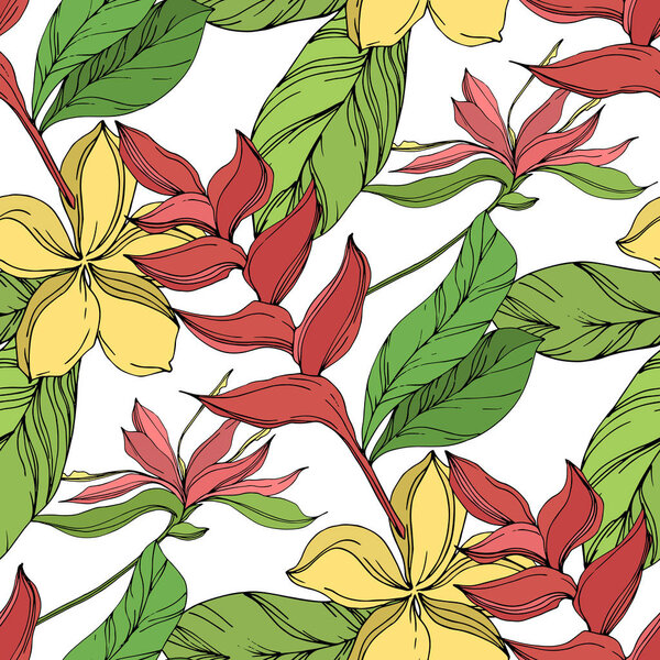 Пальма-Бич дерево листья джунглей ботанический суккулент. Черно-зеленый рисунок чернил. Бесшовный рисунок фона
.