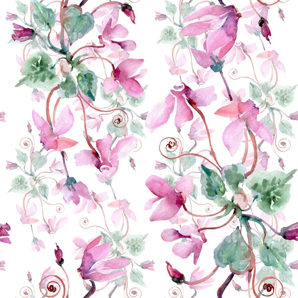 Bouquet floral botanical flowers. Watercolor background illustration set. Seamless background pattern. — Stock Photo, Image