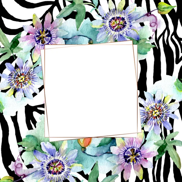 Boeket bloemen botanische bloemen. Aquarel achtergrond afbeelding instellen. Frame grens ornament vierkant. — Stockfoto