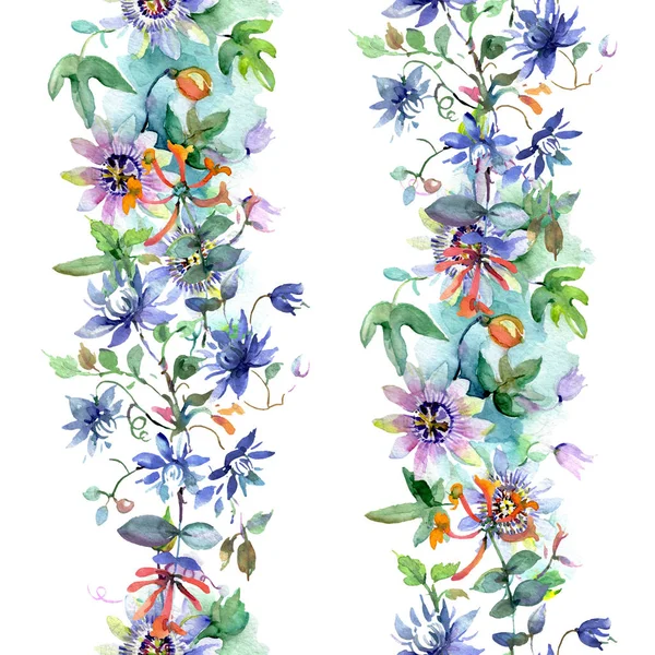 Bouquet floral botanical flowers. Watercolor background illustration set. Seamless background pattern. — Stock Photo, Image