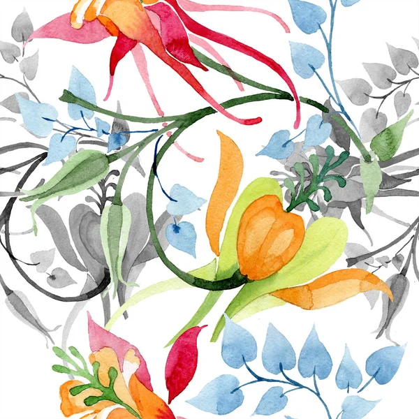 Sieraad Floral Botanische Bloem Aquarel Achtergrond Afbeelding Instellen Aquarel Tekenen — Stockfoto