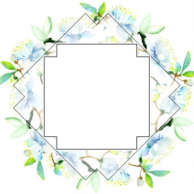 Buket botanik çiçek. Vahşi bahar yaprak izole kır çiçeği. Suluboya arka plan illüstrasyon küme. Suluboya çizim moda aquarelle izole. Çerçeve kenarlığı süsleme Meydanı.