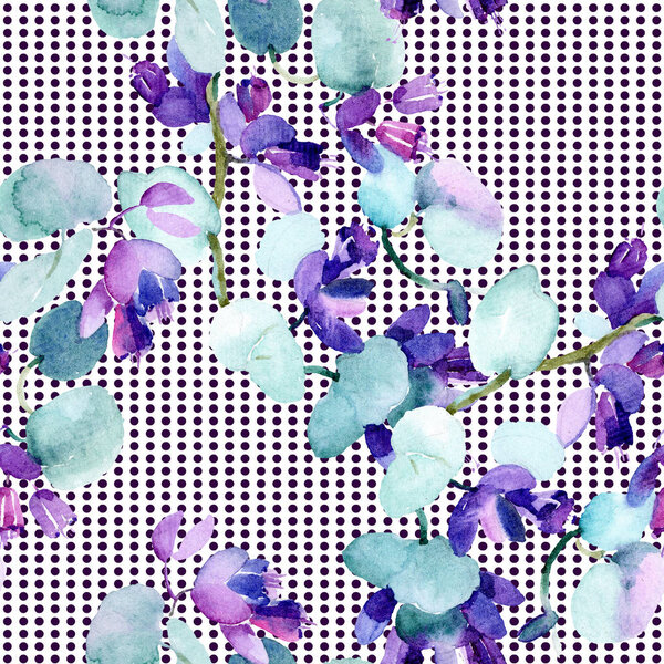 Bouquet floral botanical flowers. Watercolor background illustration set. Watercolour drawing fashion aquarelle isolated. Seamless background pattern. Fabric wallpaper print texture.