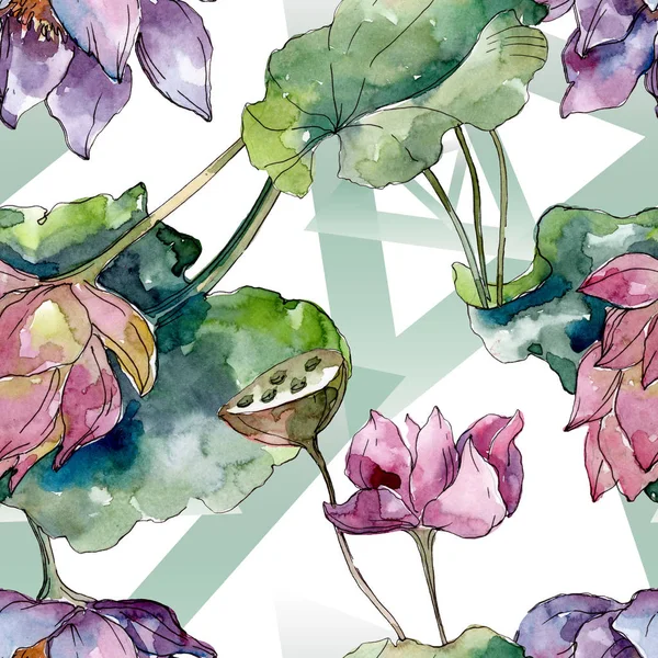 Lotus Floral Botanical Flowers Wild Spring Leaf Wildflower Watercolor Illustration — Stock Photo, Image