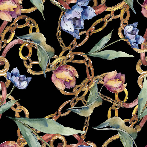 Цветочные цветы тюльпана. Дикий весенний цветок изолирован. Набор акварельных рисунков. Акварель для рисования акварелью. Бесшовный рисунок фона. Текстура ткани для печати обоев
.