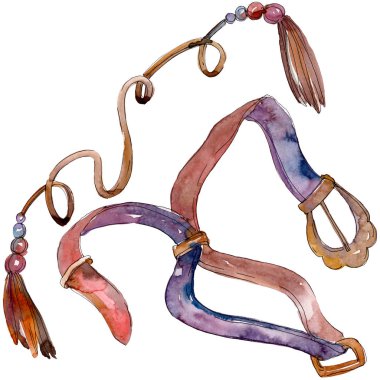 Kemerler kroki moda glamour illüstrasyon. Giysi aksesuarları trendy kıyafet ayarlayın. Suluboya arka plan illüstrasyon seti. Suluboya çizim moda aquarelle. İzole kemerler elemanı.