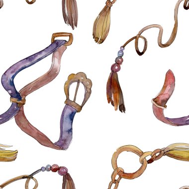 Kemerler kroki moda glamour illüstrasyon. Giysi aksesuarları trendy kıyafet ayarlayın. Suluboya arka plan illüstrasyon seti. Suluboya çizim moda aquarelle. İzole kemerler elemanı.