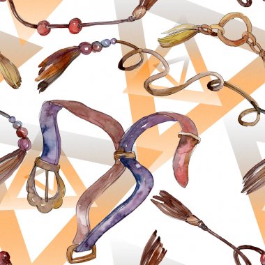 Kemerler kroki moda glamour illüstrasyon. Giysi aksesuarları trendy kıyafet ayarlayın. Suluboya arka plan illüstrasyon seti. Suluboya çizim moda aquarelle. İzole kemerler elemanı.