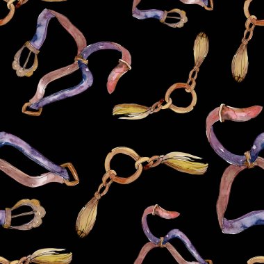 Kemerler kroki moda glamour illüstrasyon. Giysi aksesuarları trendy kıyafet ayarlayın. Suluboya arka plan illüstrasyon seti. Suluboya çizim moda aquarelle. İzole kemerler elemanı.