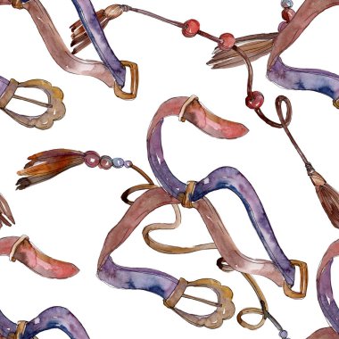 Kemerler kroki moda glamour illüstrasyon. Giysi aksesuarları trendy kıyafet ayarlayın. Suluboya arka plan illüstrasyon seti. Suluboya çizim moda aquarelle. İzole kemerler elemanı.
