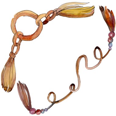 Kemerler kroki moda glamour illüstrasyon. Giysi aksesuarları trendy kıyafet ayarlayın. Suluboya arka plan illüstrasyon seti. Suluboya çizim moda aquarelle. İzole kemerler elemanı.