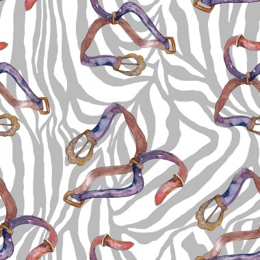 Kemerler kroki moda glamour illüstrasyon. Giysi aksesuarları trendy kıyafet ayarlayın. Suluboya arka plan illüstrasyon seti. Suluboya çizim moda aquarelle. İzole kemerler elemanı.