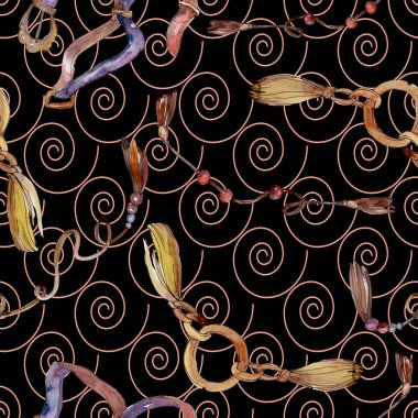 Kemerler kroki moda glamour illüstrasyon. Giysi aksesuarları trendy kıyafet ayarlayın. Suluboya arka plan illüstrasyon seti. Suluboya çizim moda aquarelle. İzole kemerler elemanı.
