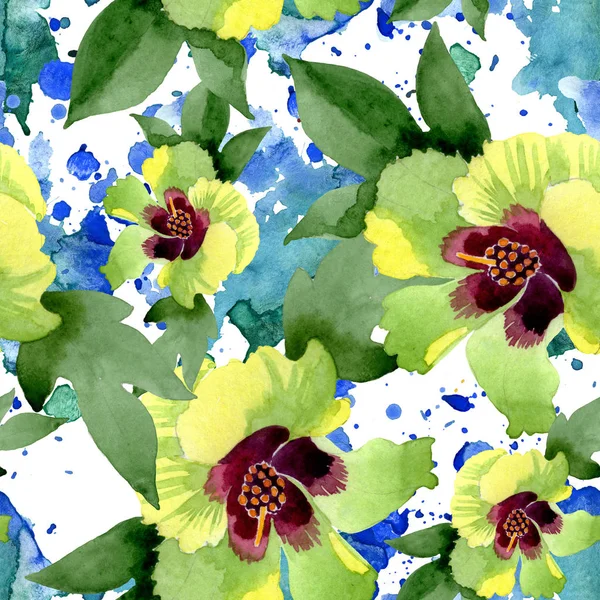 Flores Botânicas Florais Algodão Folha Selvagem Primavera Wildflower Conjunto Ilustrações — Fotografia de Stock
