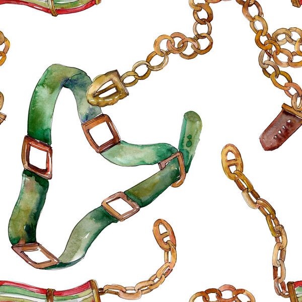 Цепь и кожаный ремень рисунок моды гламур иллюстрации в акварельном стиле. Акварель акварель
.