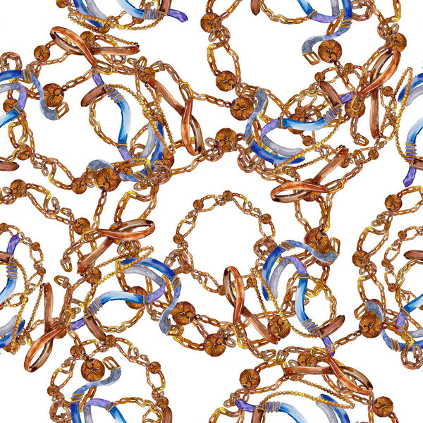 Ремни и цепи моды гламурная иллюстрация. Набор акварелей
. 