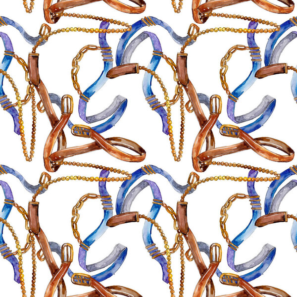 Ремни и цепи моды гламурная иллюстрация. Набор акварелей
. 