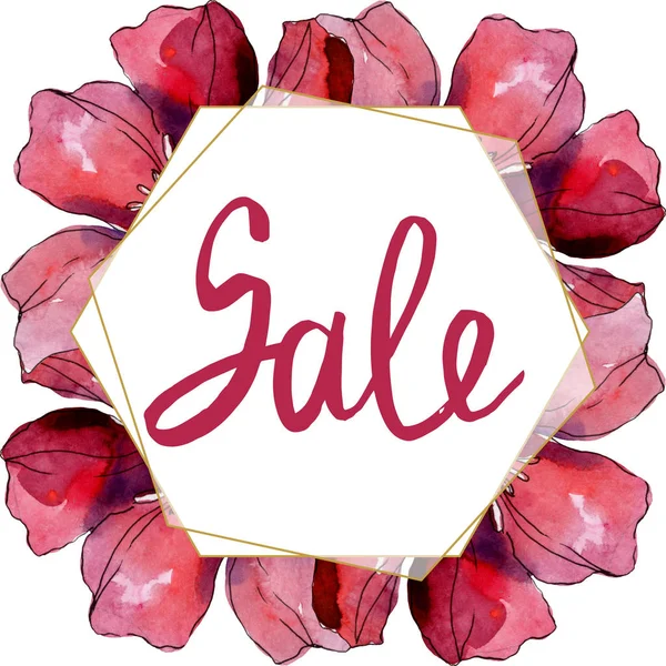 Exotic tropical hawaiian summer. Watercolor background illustration set. Frame border ornament square.