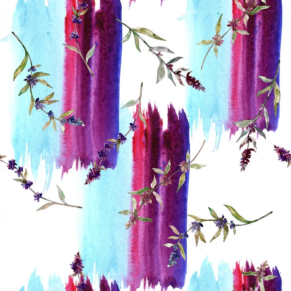 보라색 라벤더 꽃입니다 야생화입니다 수채화 일러스트 세트입니다 수채화 그리기 아쿠아렐 — 스톡 사진