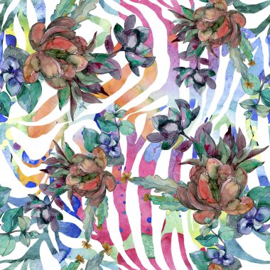 Sulu çiçek botanik çiçekleri. Yabani bahar yaprağı kır çiçeği. Suluboya illüstrasyon seti. Suluboya çizim moda aquarelle. Kusursuz arka plan deseni. Kumaş duvar kağıdı baskı doku.