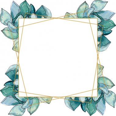 Sulu çiçek botanik çiçekleri. Yabani bahar yaprağı kır çiçeği izole. Suluboya arka plan illüstrasyon seti. Suluboya çizim moda aquarelle izole. Çerçeve kenarlık süs karesi.