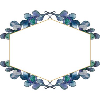 Sulu çiçek botanik çiçekleri. Yabani bahar yaprağı kır çiçeği izole. Suluboya arka plan illüstrasyon seti. Suluboya çizim moda aquarelle izole. Çerçeve kenarlık süs karesi.