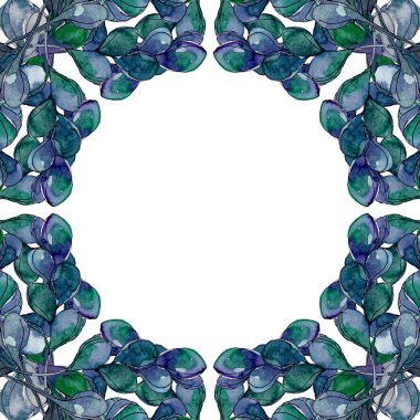 Sulu çiçek botanik çiçekleri. Yabani bahar yaprağı kır çiçeği izole. Suluboya arka plan illüstrasyon seti. Suluboya çizim moda aquarelle izole. Çerçeve kenarlık süs karesi.
