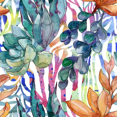Sulu çiçek botanik çiçekleri. Yabani bahar yaprağı kır çiçeği. Suluboya illüstrasyon seti. Suluboya çizim moda aquarelle. Kusursuz arka plan deseni. Kumaş duvar kağıdı baskı doku.