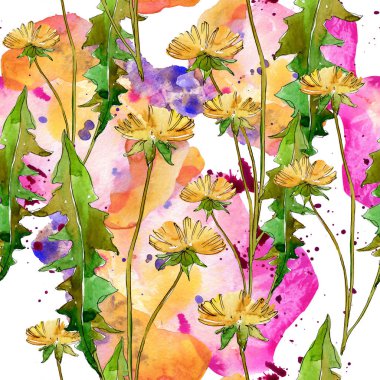 Wildflowers floral botanical flowers. Wild spring leaf wildflower. Watercolor illustration set. Watercolour drawing fashion aquarelle. Seamless background pattern. Fabric wallpaper print texture. clipart