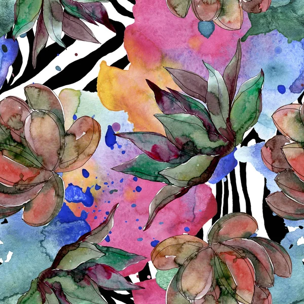 야생화입니다 수채화 일러스트 세트입니다 수채화 그리기 아쿠아렐 원활한 패브릭 프린트 — 스톡 사진