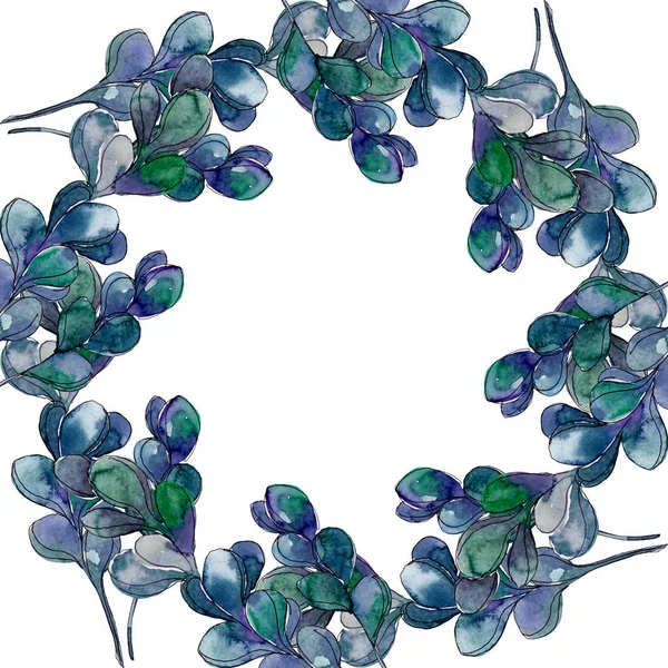 Sulu çiçek botanik çiçekleri. Yabani bahar yaprağı kır çiçeği izole. Suluboya arka plan illüstrasyon seti. Suluboya çizim moda aquarelle izole. Çerçeve kenarlık süs karesi.