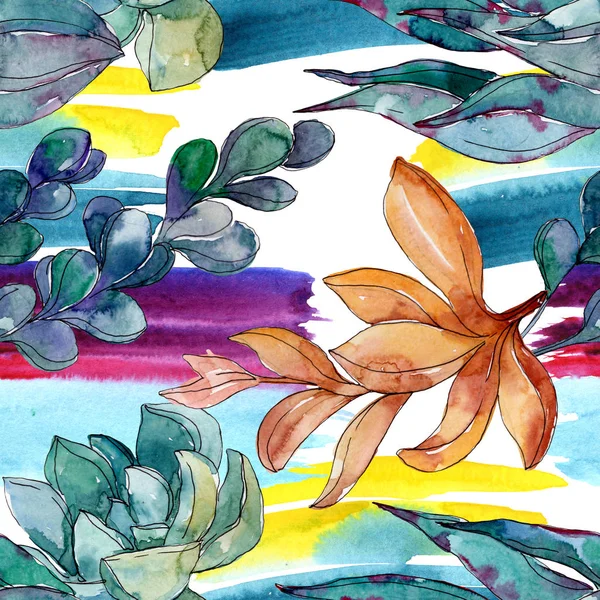 Sulu çiçek botanik çiçekleri. Yabani bahar yaprağı kır çiçeği. Suluboya illüstrasyon seti. Suluboya çizim moda aquarelle. Kusursuz arka plan deseni. Kumaş duvar kağıdı baskı doku.