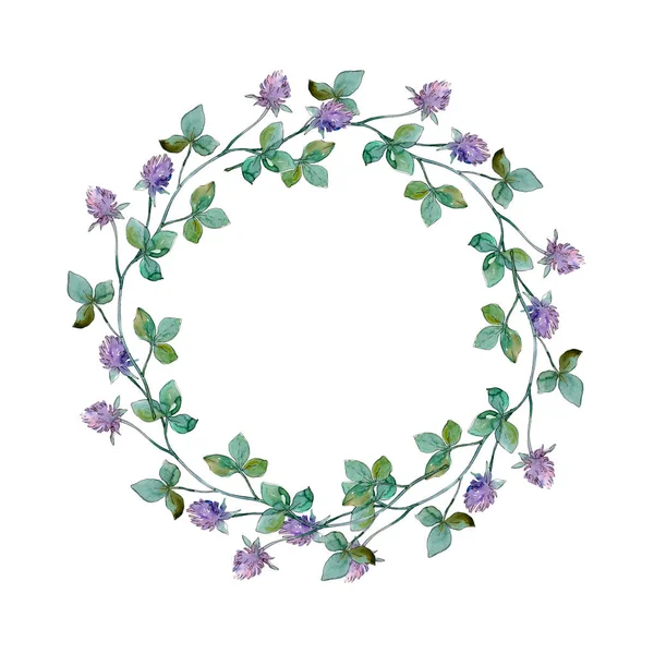 Wildflowers bloemen botanische bloemen. Aquarel achtergrond illustratie instellen. Frame rand ornament vierkant. — Stockfoto