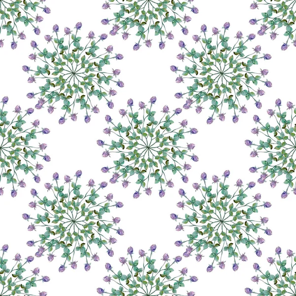 Wildflowers floral botanical flowers. Watercolor background illustration set. Seamless background pattern. — Stock Photo, Image