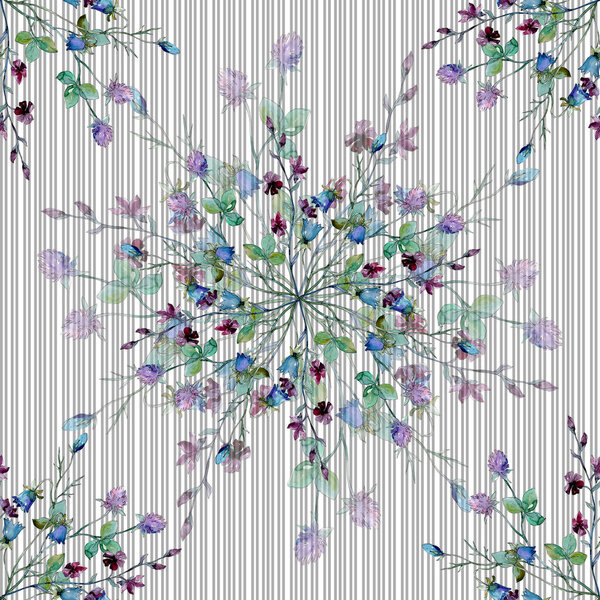 Wildflowers floral botanical flowers. Watercolor background illustration set. Seamless background pattern. Royalty Free Stock Photos