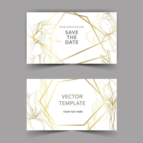 Векторные ирис цветочные ботанические цветы. Черно-белый рисунок чернил. Декоративная граница свадебной карточки
.