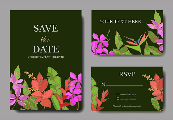 Векторные пальмовые листья. Черно-белый рисунок чернил. Свадебная карточка цветочные декоративные границы
.