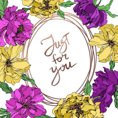 Şakayık çiçekbotanik çiçekleri. Siyah ve beyaz oyulmuş mürekkep sanatı. Çerçeve kenarlık süs karesi.