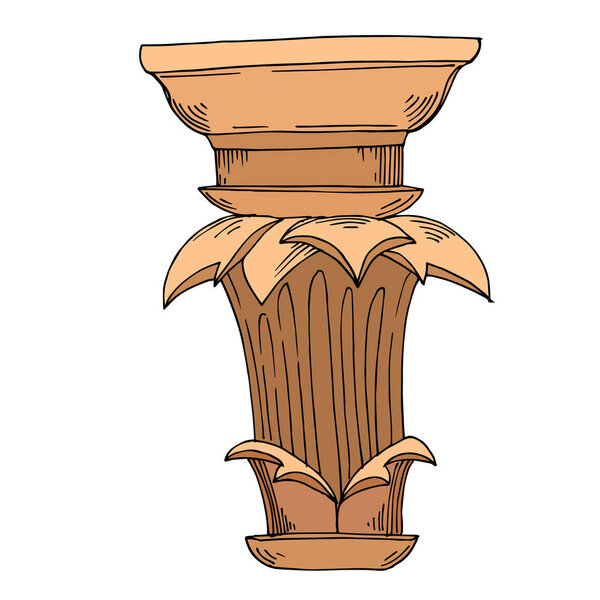 Векторные античные греческие колонны. Черно-белый рисунок чернил. Изолированный древний элемент иллюстрации
.