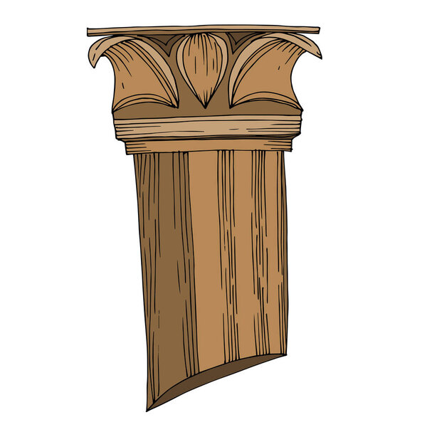 Векторные античные греческие колонны. Черно-белый рисунок чернил. Изолированный древний элемент иллюстрации
.