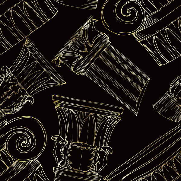 Векторные античные греческие колонны. Черно-белый рисунок чернил. Бесшовный рисунок фона
.